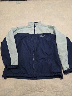 Suzzi Activewear Women’s Navy Blue / Mint Rain Jacket Upper Peninsula Yooper M